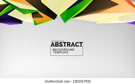 3d triangle geometric background design, modern poster template. Vector illustration