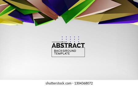 3d triangle geometric background design, modern poster template. Vector illustration