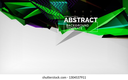 3d triangle geometric background design, modern poster template. Vector illustration
