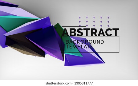 3D Dreieck geometrisches Hintergrunddesign, moderne Plakatvorlage. Vektorgrafik