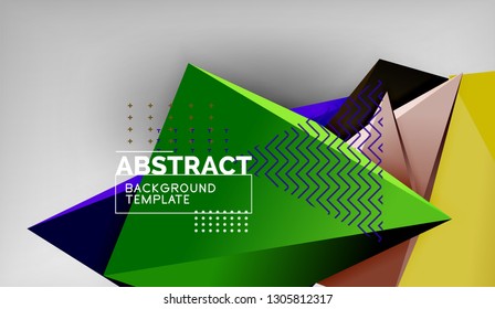 3D Dreieck geometrisches Hintergrunddesign, moderne Plakatvorlage. Vektorgrafik