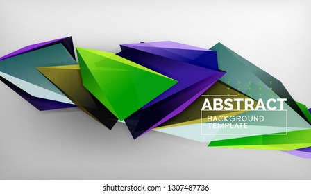3d diseño de fondo geométrico triangular, plantilla de póster moderno. Ilustración del vector