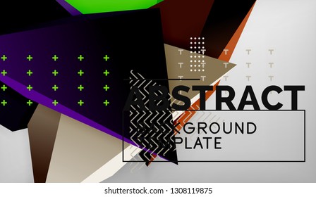 3D Dreieck geometrisches Hintergrunddesign, moderne Plakatvorlage. Vektorgrafik