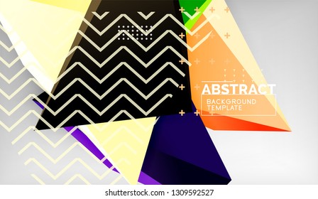 3d diseño de fondo geométrico triangular, plantilla de póster moderno. Ilustración del vector