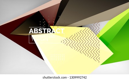 3d triangle geometric background design, modern poster template. Vector illustration