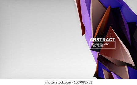 3d diseño de fondo geométrico triangular, plantilla de póster moderno. Ilustración del vector