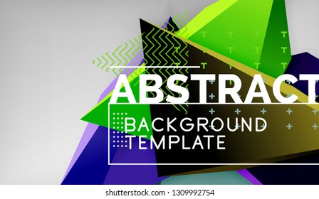 3d diseño de fondo geométrico triangular, plantilla de póster moderno. Ilustración del vector
