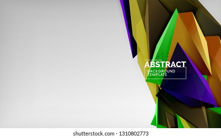 3d diseño de fondo geométrico triangular, plantilla de póster moderno. Ilustración del vector