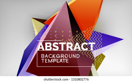 3D Dreieck geometrisches Hintergrunddesign, moderne Plakatvorlage. Vektorgrafik