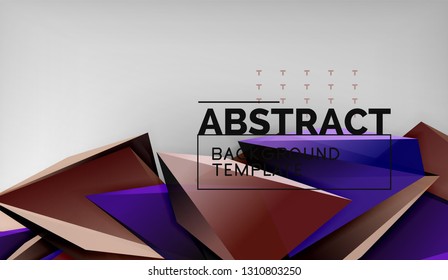 3d diseño de fondo geométrico triangular, plantilla de póster moderno. Ilustración del vector