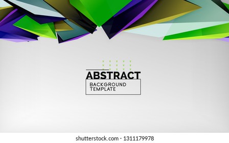3d triangle geometric background design, modern poster template. Vector illustration