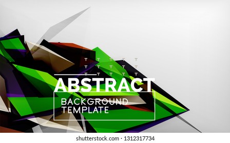 3d triangle geometric background design, modern poster template. Vector illustration