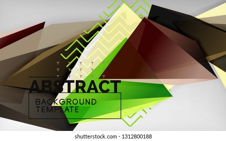 3d triangle geometric background design, modern poster template. Vector illustration