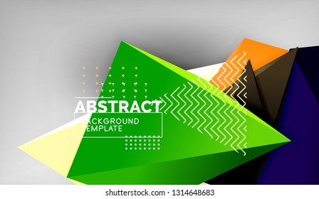 3D Dreieck geometrisches Hintergrunddesign, moderne Plakatvorlage. Vektorgrafik
