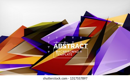 3d diseño de fondo geométrico triangular, plantilla de póster moderno. Ilustración del vector
