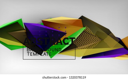 3d diseño de fondo geométrico triangular, plantilla de póster moderno. Ilustración del vector