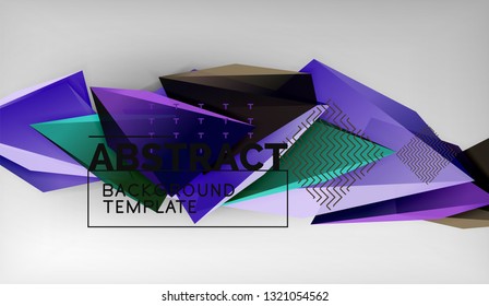 3d diseño de fondo geométrico triangular, plantilla de póster moderno. Ilustración del vector