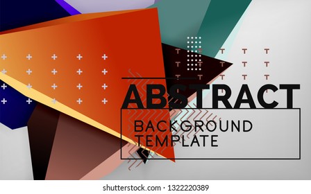 3d diseño de fondo geométrico triangular, plantilla de póster moderno. Ilustración del vector
