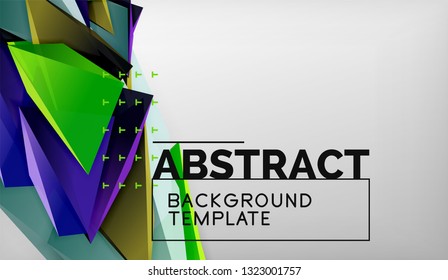 3d diseño de fondo geométrico triangular, plantilla de póster moderno. Ilustración del vector