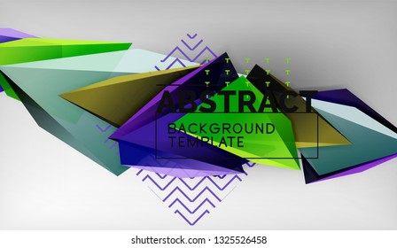 3D Dreieck geometrisches Hintergrunddesign, moderne Plakatvorlage. Vektorgrafik