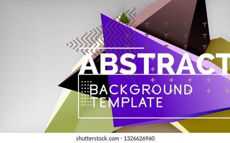 3D Dreieck geometrisches Hintergrunddesign, moderne Plakatvorlage. Vektorgrafik