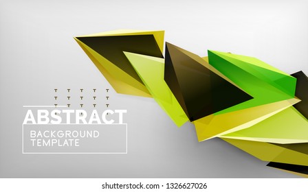 3d triangle geometric background design, modern poster template. Vector illustration