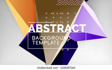3d diseño de fondo geométrico triangular, plantilla de póster moderno. Ilustración del vector