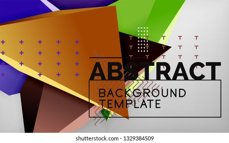 3d diseño de fondo geométrico triangular, plantilla de póster moderno. Ilustración del vector