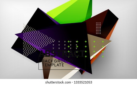 3D Dreieck geometrisches Hintergrunddesign, moderne Plakatvorlage. Vektorgrafik
