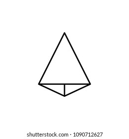 3d triangle icon. Element of geometric figure for mobile concept and web apps. Thin line 3d triangle icon can be used for web and mobile on white background