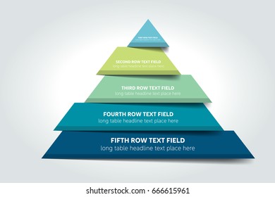 3d triangle infographic, chart, scheme, diagram, table, schedule, element. Vector.