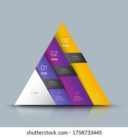 3D Triangle info-graphics 3 step minimal info-graphic icon chart origami paper color in Vector info-graphic template for diagram presentation chart
and business concept with 3element options