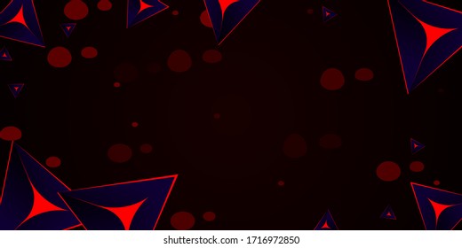 Triángulo 3D con luz sobre fondo oscuro. Imagen de Vector abstracto moderna EPS10.