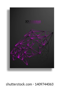 3D TRIANGLE LINE BACKGROUND . GRADIENT BLACK PINK