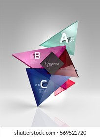 3d triangle modern composition. Vector template background for workflow layout, diagram, number options or web design