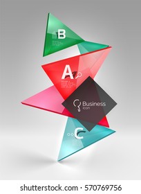 3d triangle modern composition. Vector template background for workflow layout, diagram, number options or web design