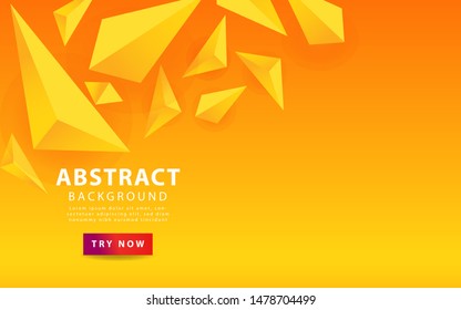 3d triangle orange yellow background. vector illustration.