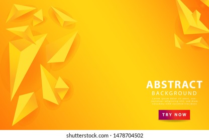 3d triangle orange yellow background. vector illustration.