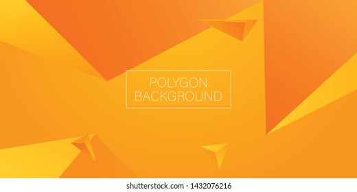 3d triangle polygon orange background