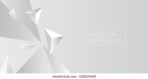 3d triangle polygon white background