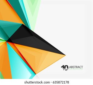 3d triangle polygonal abstract vector, creative modern abstract background for text, presentation wallpaper