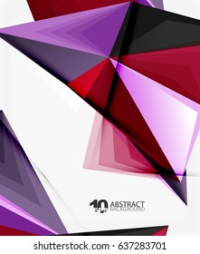 3d triangle polygonal abstract vector, creative modern abstract background for text, presentation wallpaper