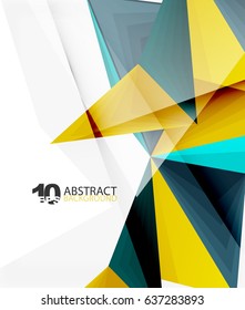 3d triangle polygonal abstract vector, creative modern abstract background for text, presentation wallpaper