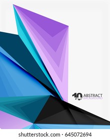 3d triangle polygonal abstract vector, creative modern abstract background for text, presentation wallpaper