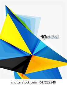 3d triangle polygonal abstract vector, creative modern abstract background for text, presentation wallpaper