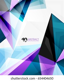 3d triangle polygonal abstract vector, creative modern abstract background for text, presentation wallpaper