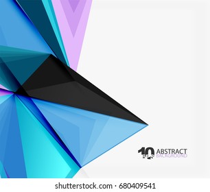 3d triangle polygonal abstract vector, creative modern abstract background for text, presentation wallpaper