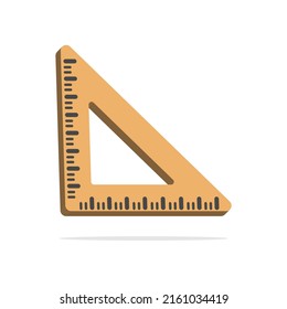 3d triangle ruler in minimal cartoon style