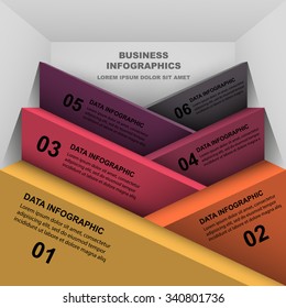 3d triangle shape in perspective / information graphic design infographic