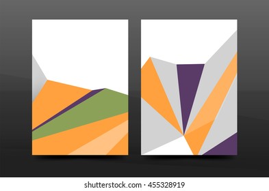 3d triangle shapes. Business annual report cover. A4 size presentation flyer or corporate correspondence report